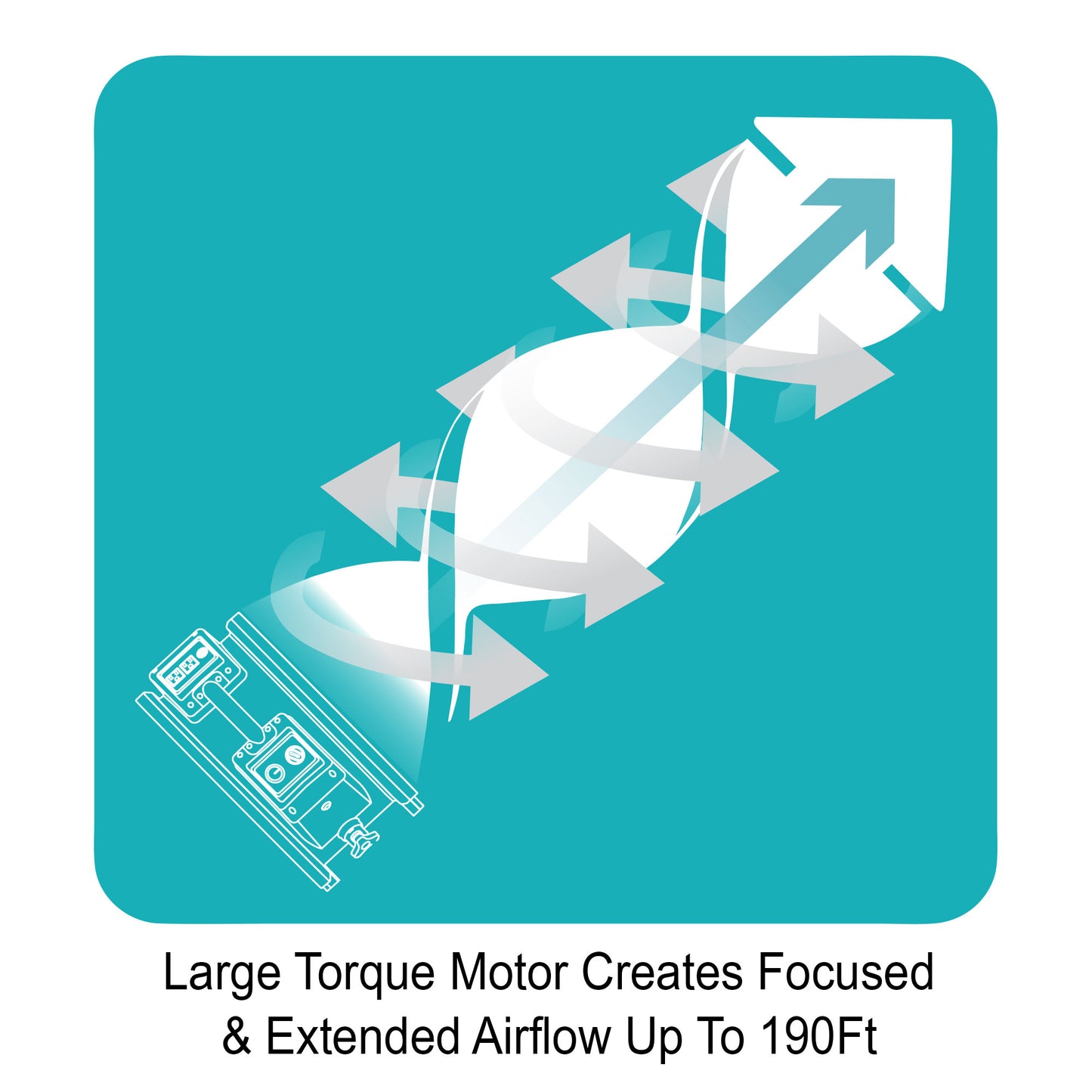 XPOWER FC-200 Multipurpose 13″ Diameter Pro Air Circulator - Air Circulators - XPOWER - Airflow Diagram