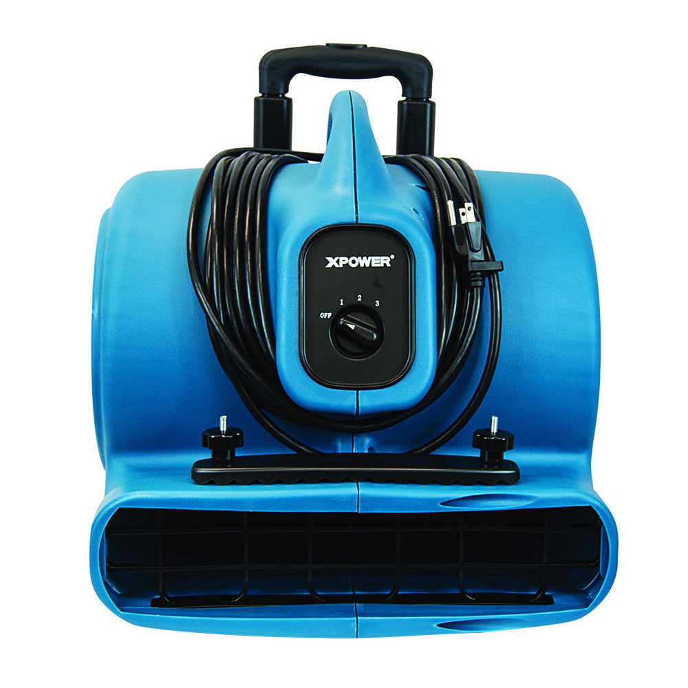 XPOWER P-630HC 1/2 HP Air Mover w/ Telescopic Handle & Wheels & Carpet Clamp - Air Mover - XPOWER