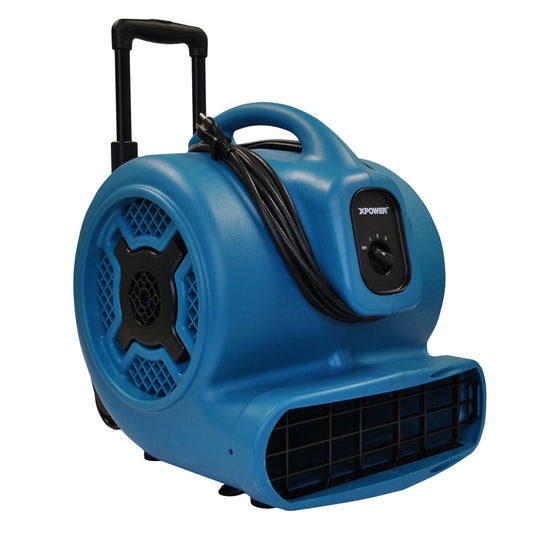 XPOWER X-830H 1HP Air Mover w/ Telescopic Handle & Wheels - Air Mover - XPOWER